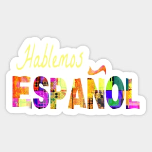 Hablemos Espanol Spanish Teacher Mask Face Cover Colorful Green 2020 Sticker